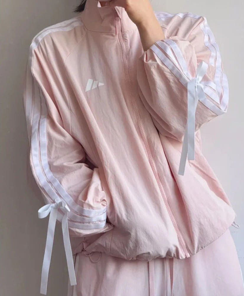 Adidas長袖ジャケット レディース ライトピンクMサイズ　KB0086 セール・アウトレット】ツイストウィーブ アーカイブデザイン