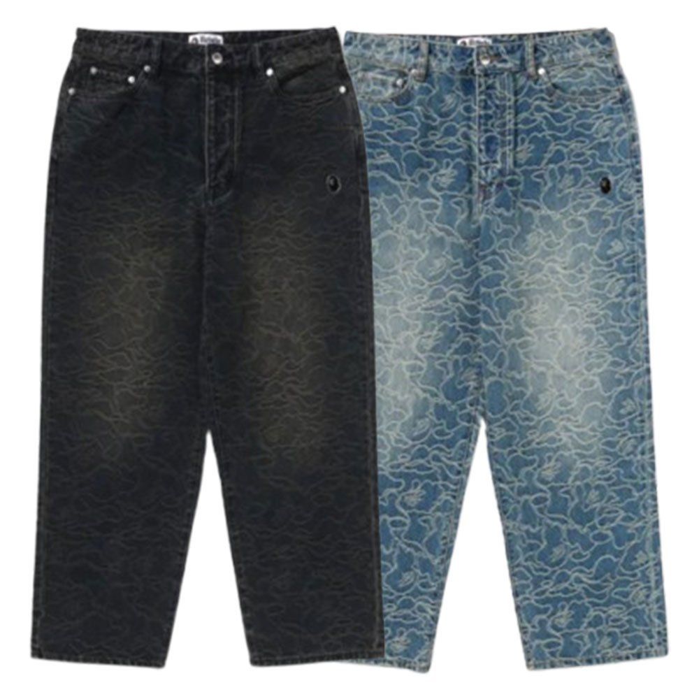 베이프 라인 카모 자카드 원포인트 릴렉스핏 13OZ 데님 팬츠 2