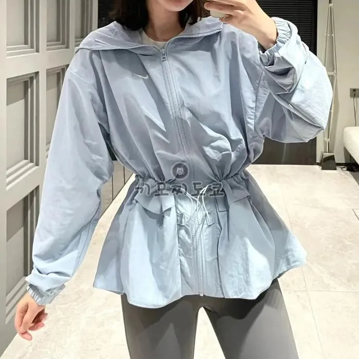 나이키 우먼스 에브리씽 우븐 오버사이즈 후드 바람막이 자켓 스카이 블루 FN3670-440