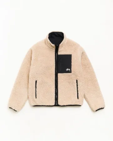 미국 스투시 SHERPA REVERSIBLE JACKET Beige 118529