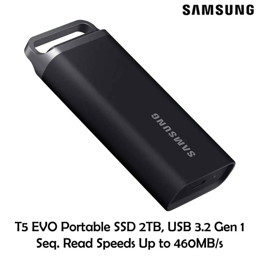 포터 [해외] 삼성전자 T5 EVO 포터블 외장 SSD 2TB USB 3.2 Gen 1 최대 460MB/s