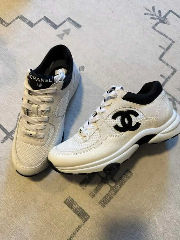 샤넬 CC 메쉬 가죽 트레이너 운동화 스니커즈 크로켓 - Main Image