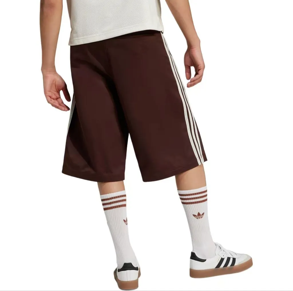 아디다스 80s 삼선 스트라이프 버뮤다 숏 팬츠 반바지 브라운 JC6524