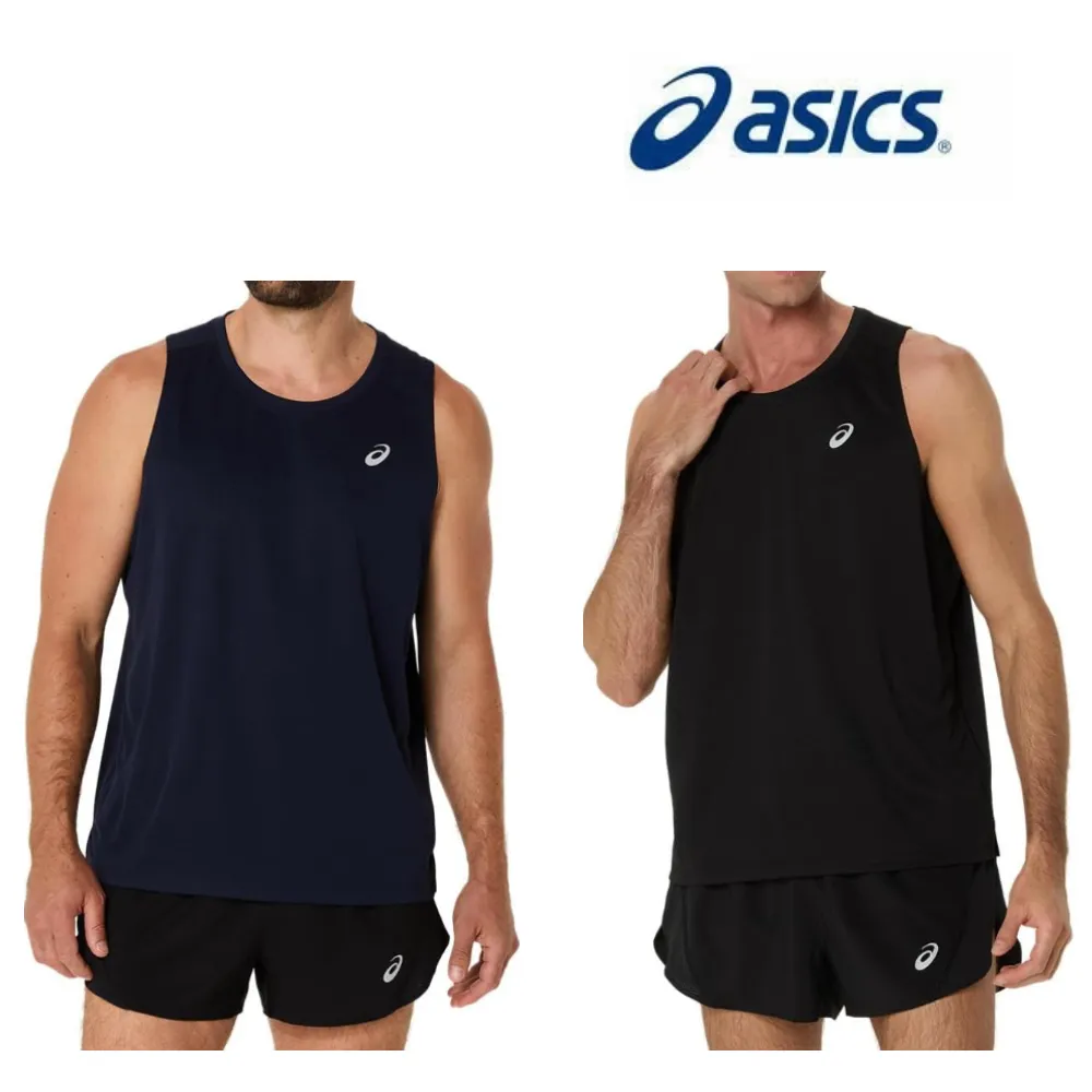 아식스 싱글렛 실버 드라이 탱크 남성 러닝 민소매 나시티 2011D295 | 크로켓