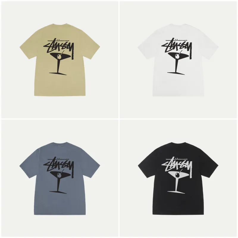 [2025 신상/ 이벤트] 스투시 남녀공용 신상 MARTINI TEE PIGMENT DYED  반팔 티셔츠 [캐나다공식홈]
