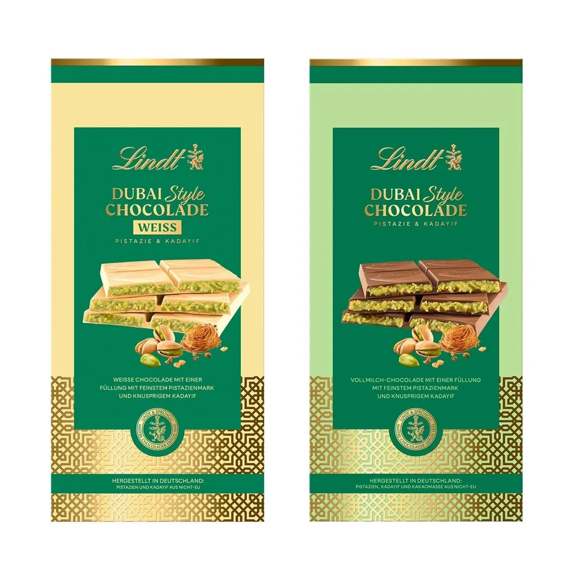 Lindt 린트 두바이 초콜릿 화이트초콜릿 밀크초콜릿 2종
