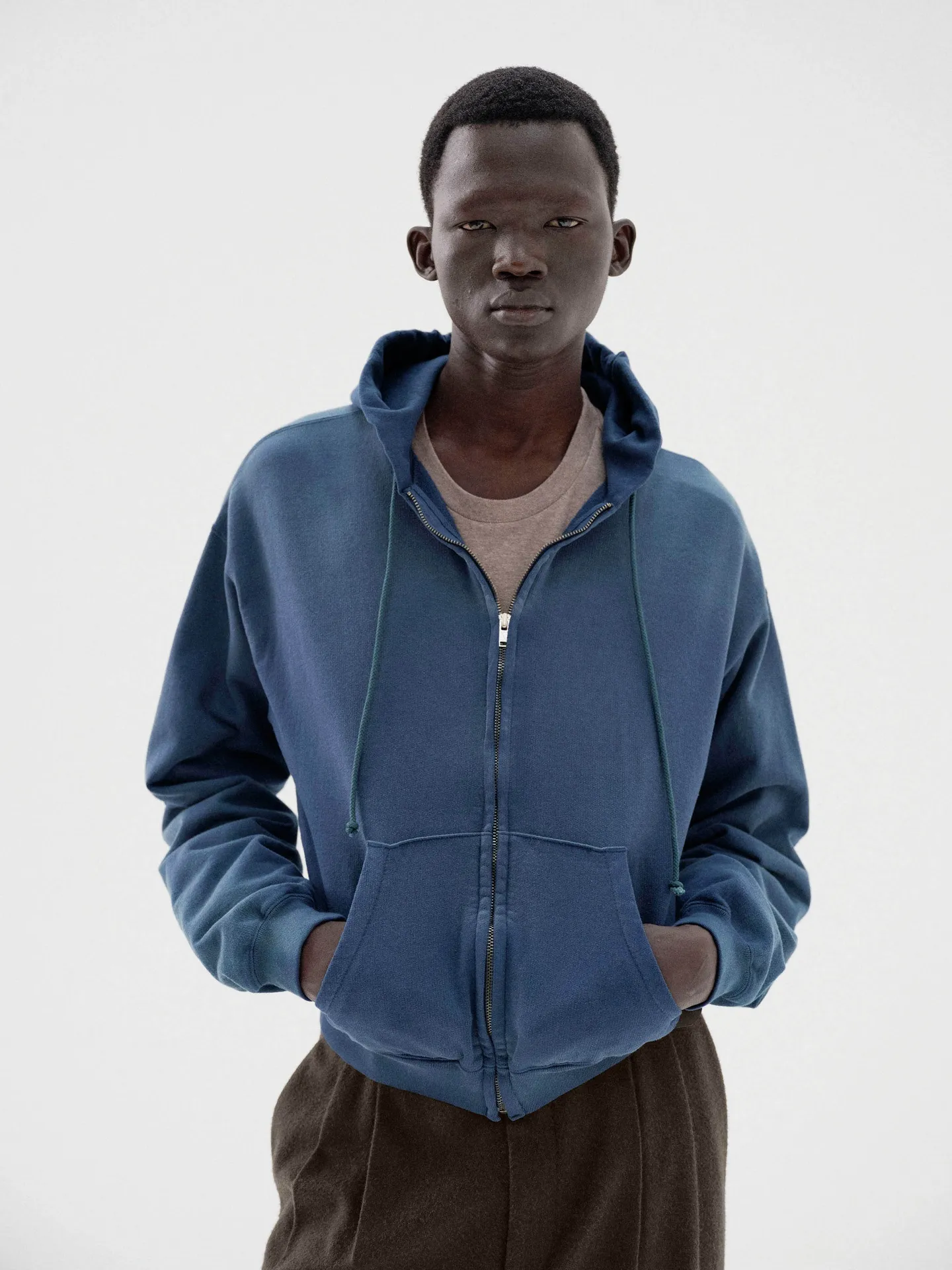 오라리 / MEN / PRODUCT DYED PIMA LIGHT SWEAT ZIP PARKA / 3 컬러