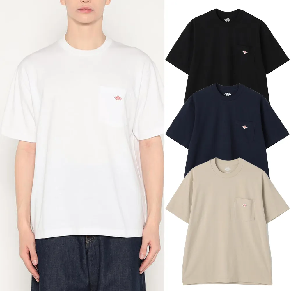 단톤 DANTON 남성용 숏 슬리브 포켓 플레인 반팔 티셔츠 DT-C0198 TCB