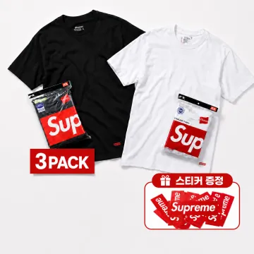 슈프림 Hanes 헤인즈 태그리스 반팔 티셔츠 3 Pack