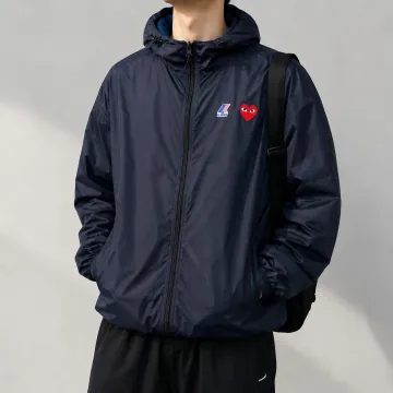 관부가세포함 - 꼼데가르송 x 까웨 K-WAY 윈드브레이커 후드 자켓 바람막이 AZ-J501-051