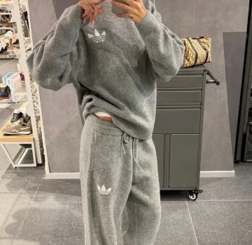 아디다스 애슬레틱 DEPT 여성 니트 스웨터 그레이 KF2341