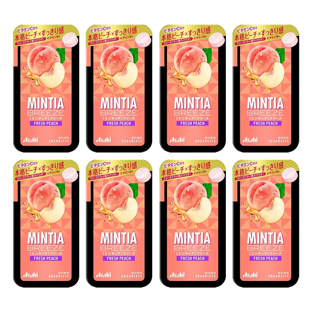 일본 아사히 민티아 브리즈 프레쉬 피치 캔디 30정 8개