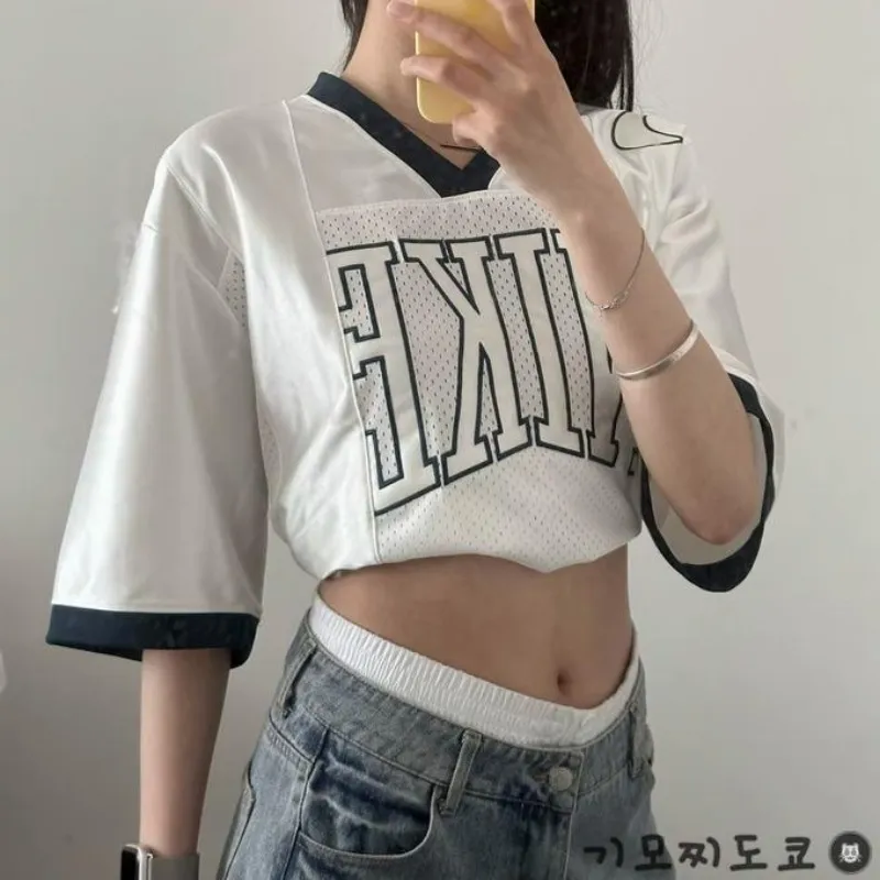 나이키 여성용 오버핏 농구 저지 반팔 바람막이 스포츠 티셔츠 HJ0281-133