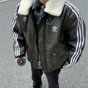 아디다스 PU PAD JKT 캐주얼 무스탕 가죽 자켓 블랙 KF3691