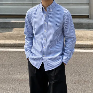 폴로 랄프로렌 남성 포플린 스트라이프 셔츠 클래식핏