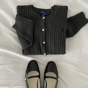 [25F/W 신상] 폴로 랄프로렌 여성 걸즈 차콜 미니 꽈배기 가디건