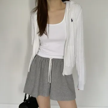 [2025 신상/가을준비세일] 폴로 랄프로렌 여성 걸즈 25FW 화이트 미니 케이블 니트 후드 집업