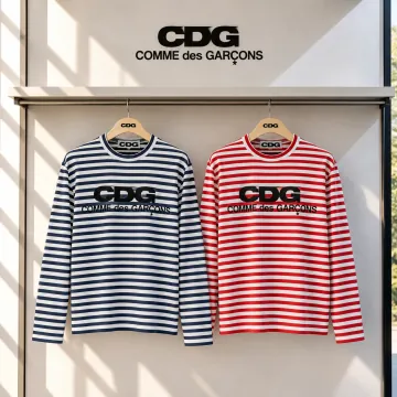 꼼데가르송 CDG 남녀공용 클래식 보더 티셔츠2 데일리 스트라이프 티셔츠 SZ-T004