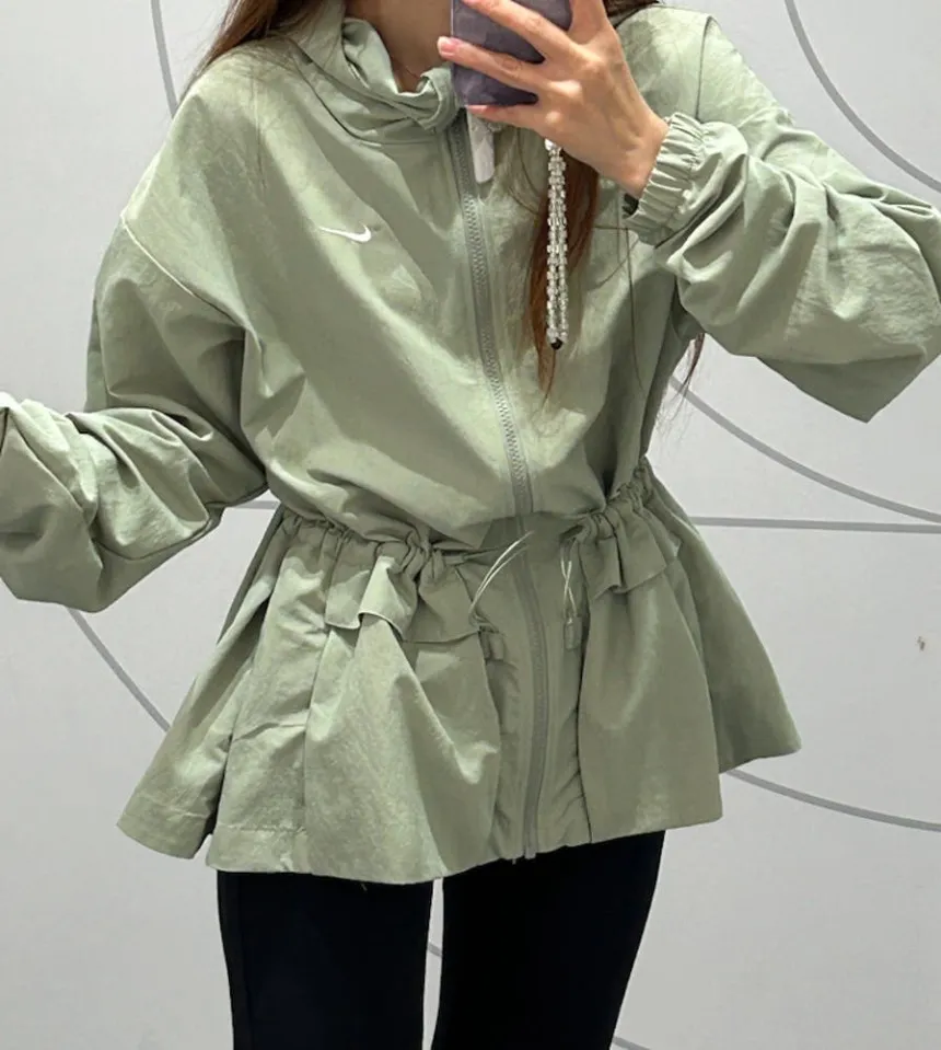 나이키 에브리씽 우븐 오버사이즈 여성 바람막이 후드 자켓 그린 FN3670-370