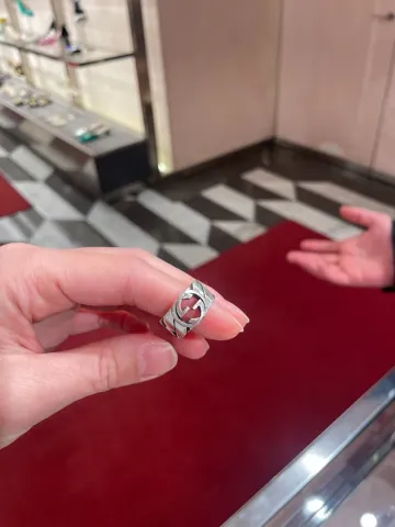 구찌 인터로킹 G 체인 와이드 반지 SILVER 661518 J8400 0728