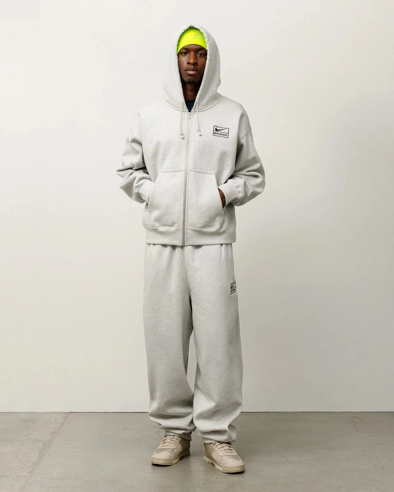 Nike x Stussy Fleece Hoodie (Grey & Black) | END. Launches STÜSSY
