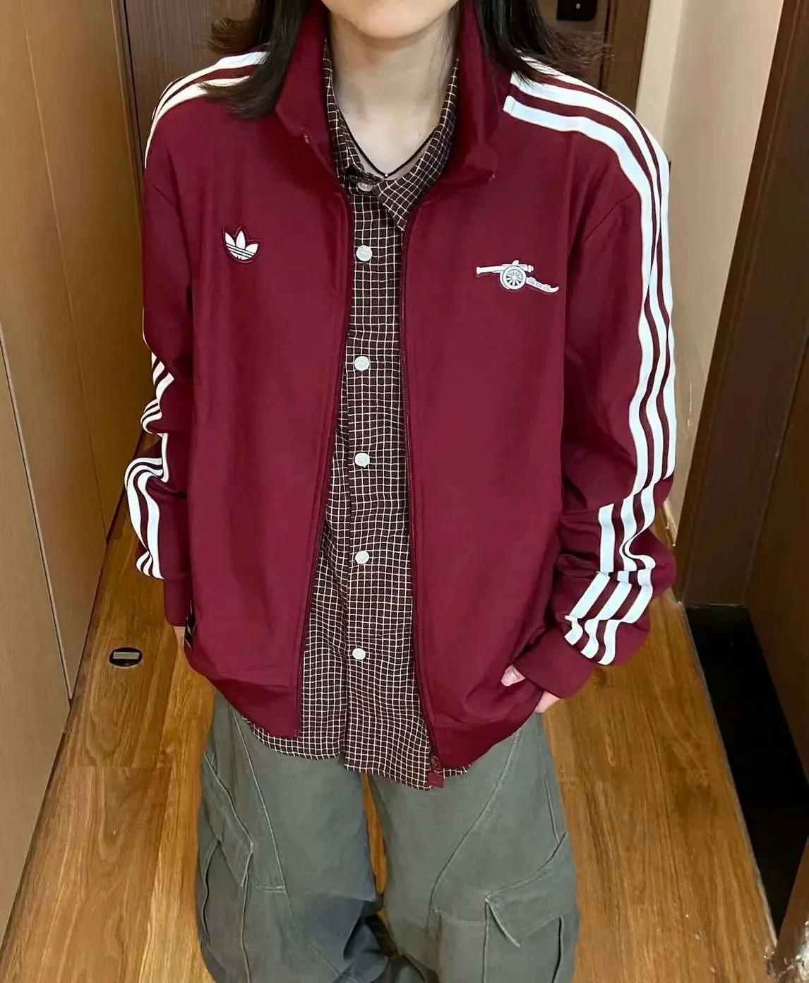 아디다스 아스날 FC 테라스 아이콘 트랙탑 져지 집업 자켓 JM9390