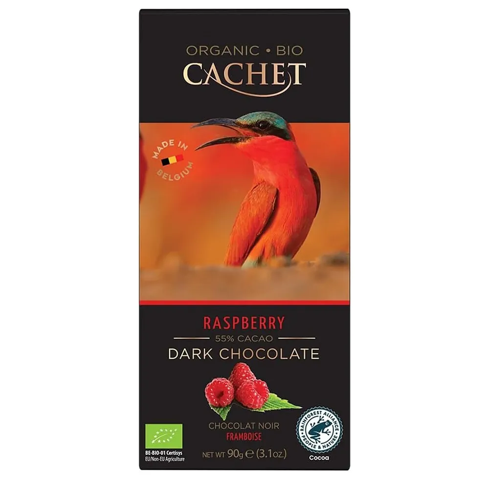 Cachet 초콜릿 90g 12팩 다크 라즈베리 Cachet Organic Dark Chocolate Raspberry 3.2 ...