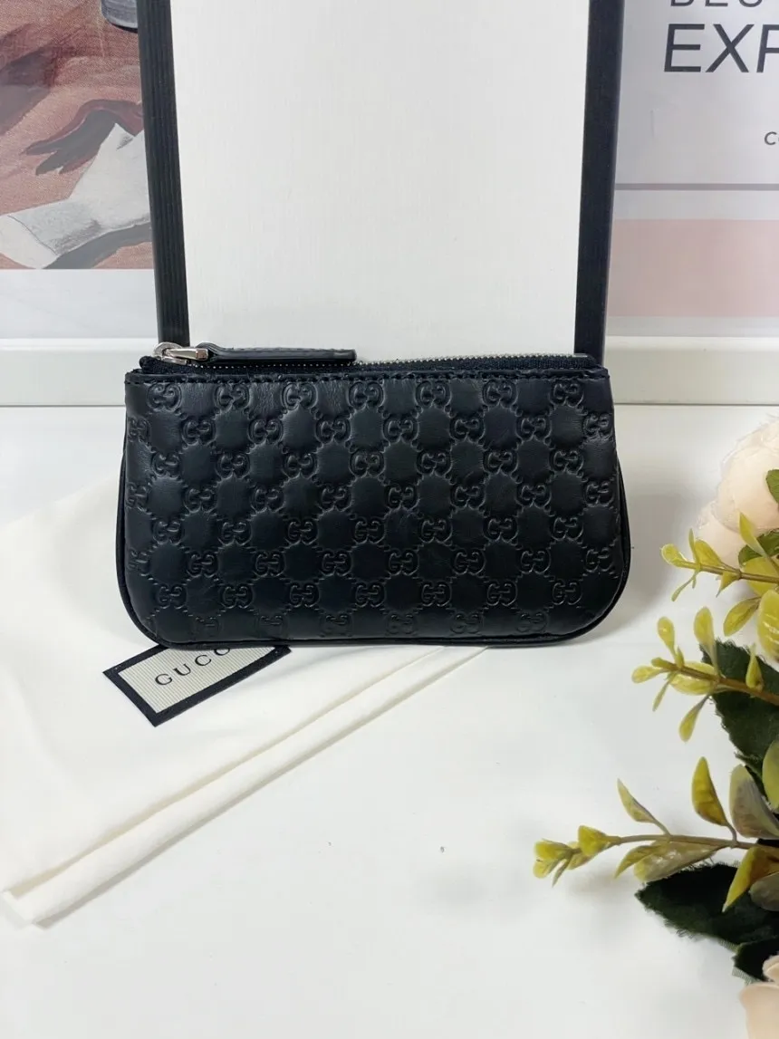 구찌 마이크로시마 키링 카드 코인 지갑 블랙 544476 BMJ1N