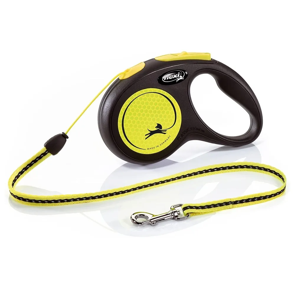 flexi 리플렉티브 S사이즈 1팩 블랙/네온옐로우 flexi Neon Reflective Cord (S 5 Metres 12 kg)  Black