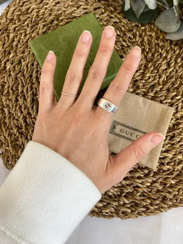 구찌 인터로킹 엠블럼 실버 반지 SILVER 479228 J8400 8106