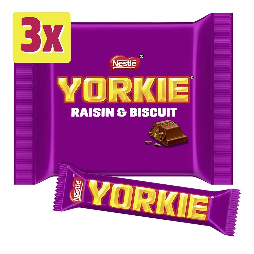 Yorkie 레이진 앤 비스킷바 3개입 4팩 Yorkie Raisin & Biscuit Chocolate Bar ...