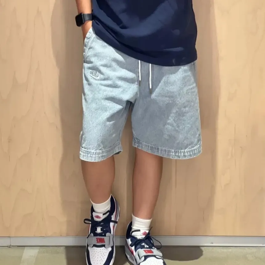 나이키 와이드 5부 버뮤다 데님 반바지 HQ1470-410