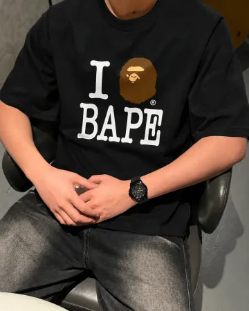 베이프 아이 러브 베이프 반팔 티셔츠 블랙