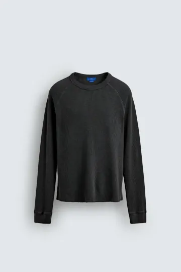 자라 와플니트 긴팔 티셔츠 X 아론 레빈 0526/398/807 ANTHRACITE GREY