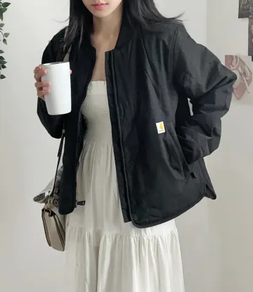 칼하트 여성 락포드 루즈핏 라이트웨이트 퀼팅 셰르파 자켓 2컬러