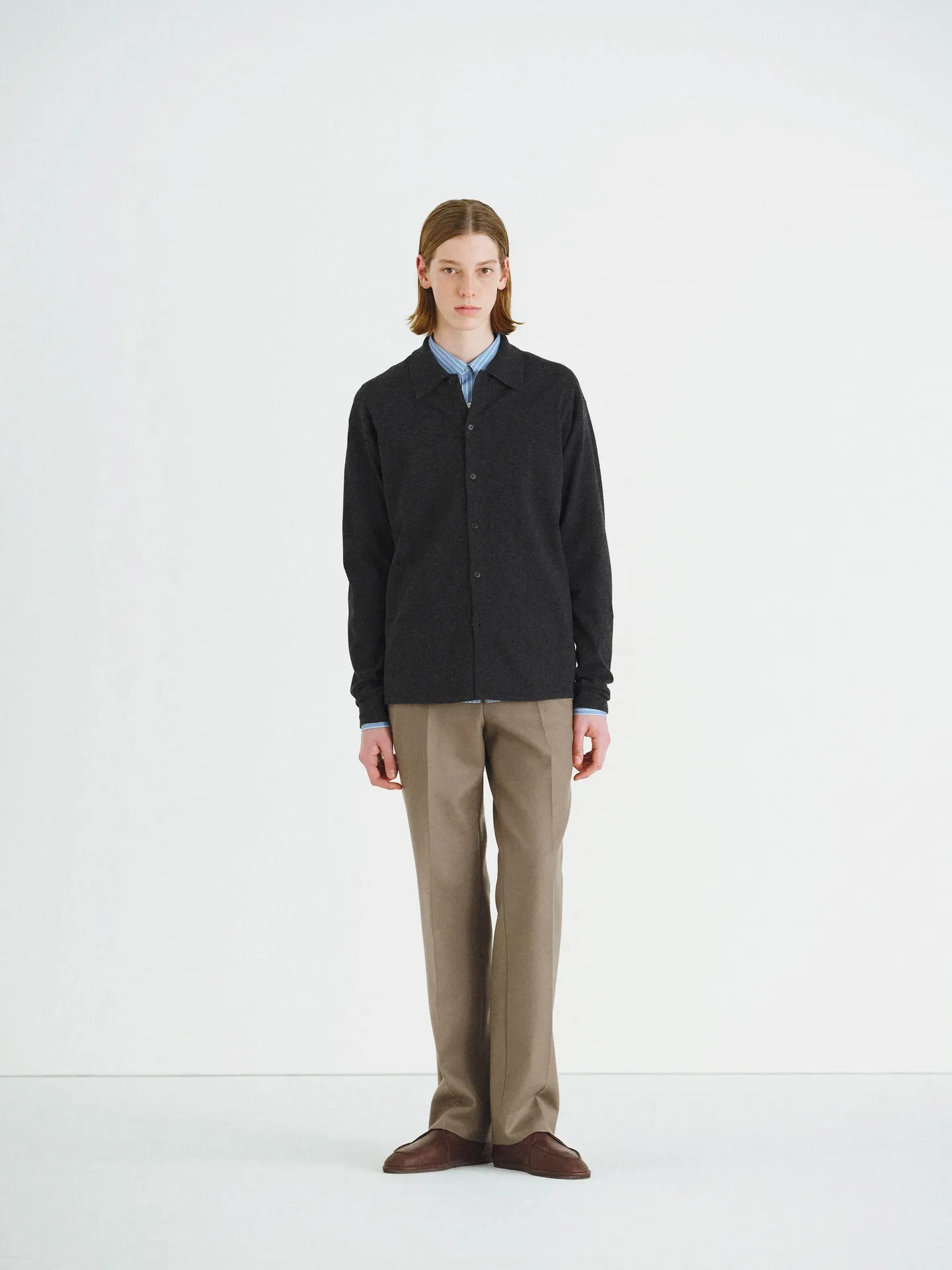 AURALEE 오라리 / HIGH TWIST WOOL KNIT SHIRT CARDIGAN / 2컬러 