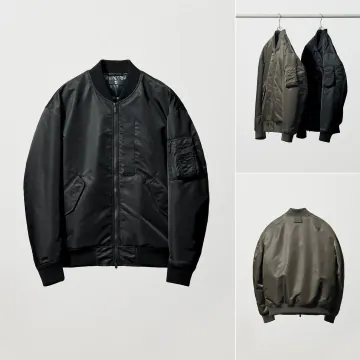 유니클로 X +J 복각 하이브리드 다운 오버사이즈 자켓 MA-1 블랙 그레이 485339