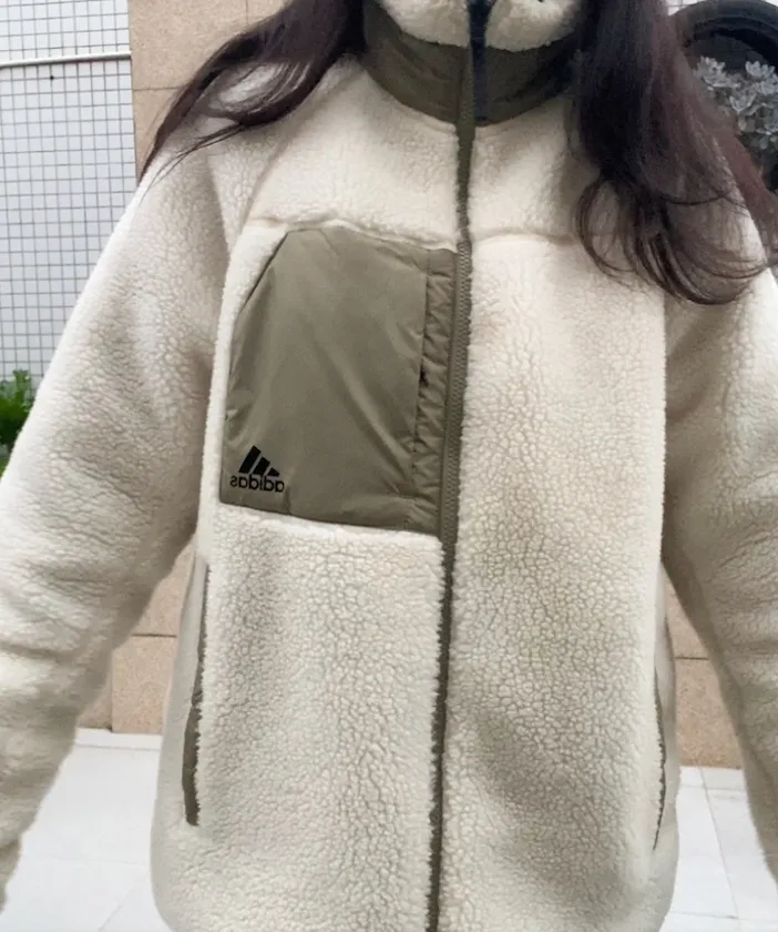 [해외] 아디다스 쉐르파 리버시블 양면 플리스 후리스 뽀글이 집업 자켓 H20789