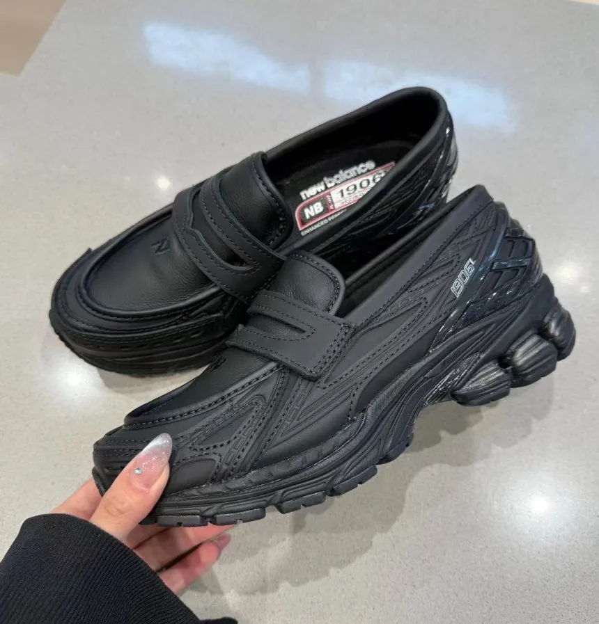 뉴발란스 1906L 페니 로퍼 운동화 구동화 블랙 레더 U1906LBN