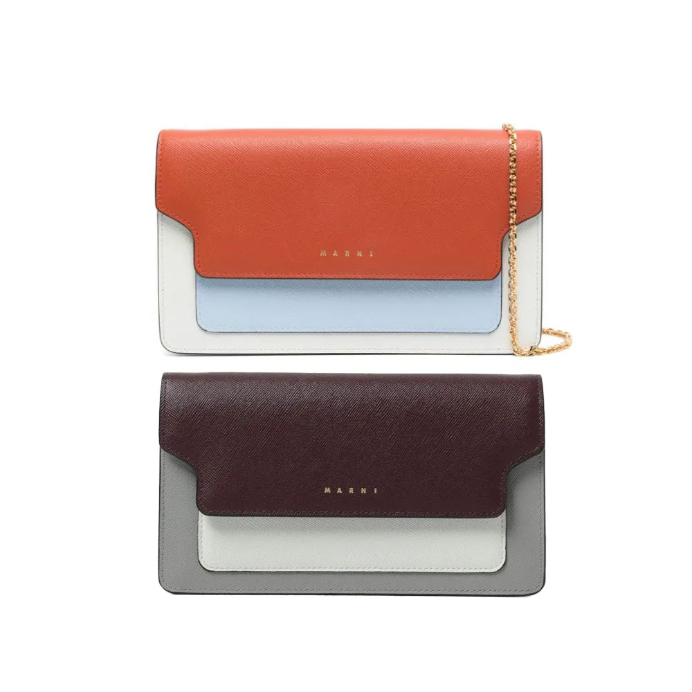마르니 컬러블록 체인 장지갑 PFMO0085U2 LV520 | 크로켓