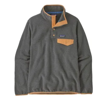 파타고니아 라이트웨이트 신칠라 스냅-T 플리스 풀오버 니켈 W 비비드 애프리콧 25455