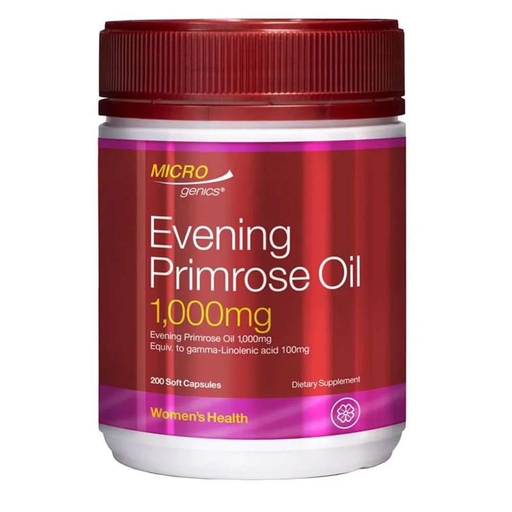 마이크로제닉스 이브닝 프림로즈 오일 1,000mg 200정 4팩 Microgenics Evening Primrose Oil 1 ...