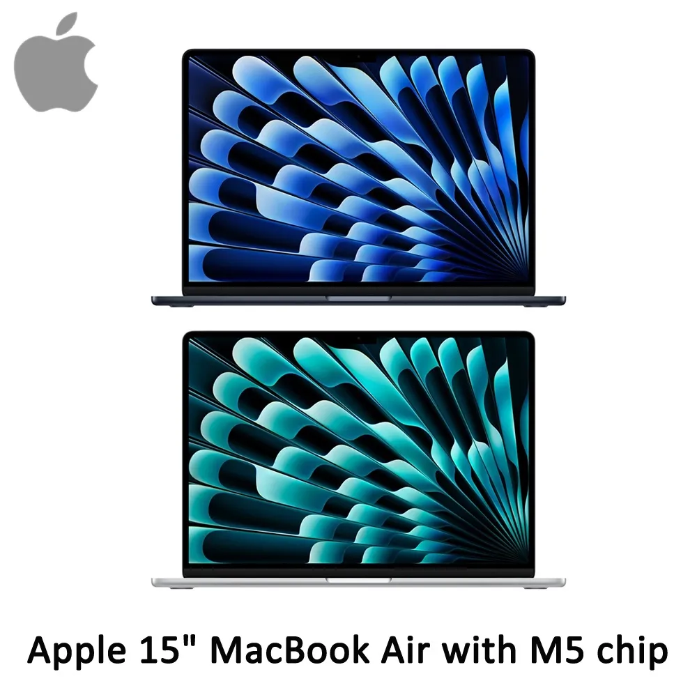 애플 [해외] 애플 맥북 에어 15.3인치 M5 칩 노트북 16GB RAM 512GB SSD 12MP 카메라 Touch ID Wi-Fi 7 AI에 최적화
