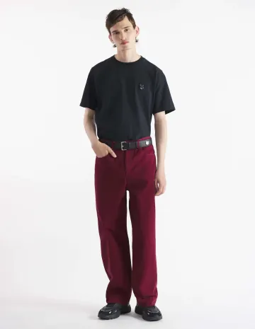 메종키츠네 볼드 폭스 헤드 남성 반팔 티셔츠 블랙 MM00127KJ0118