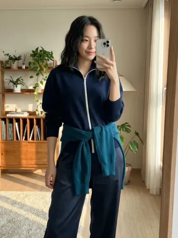 유니클로 C 밀라노 리브 풀집 가디건 여성용 481731