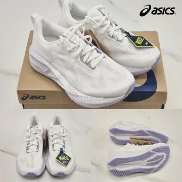 아식스 노바블라스트 5 와이드 런닝화 마라톤화 여성 화이트 라일락 1012B766 103