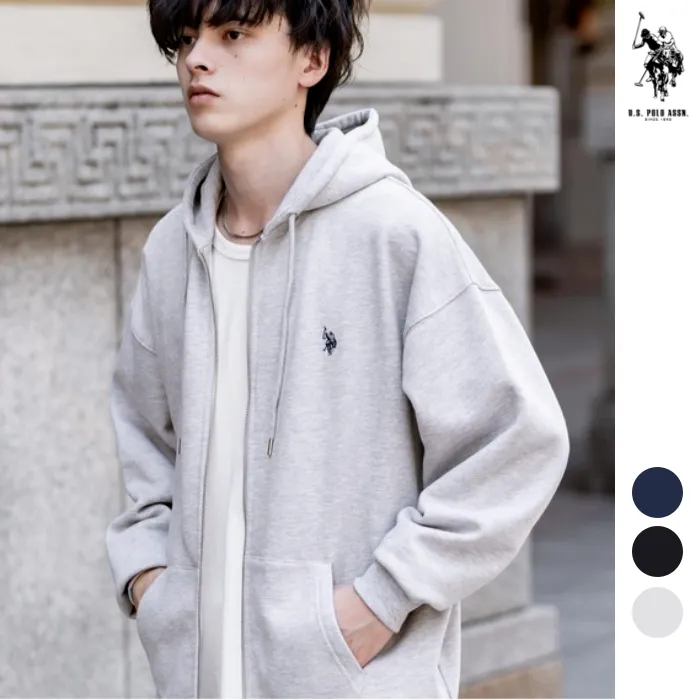 25FW US Polo Assn 폴로 남성 기모 후드집업 오버핏 무지