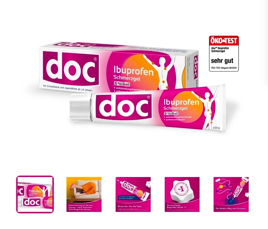 [해외] DOC 이부프로펜 5프로 통증 완화 젤 150g
