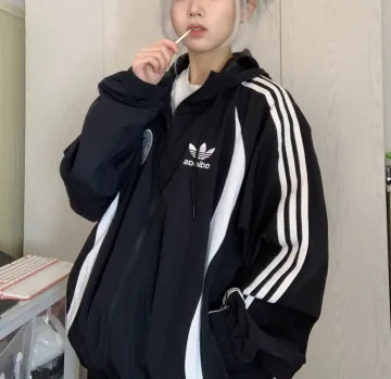 아디다스 오리지널 아디컬러 후드 바람막이 자켓 집업 블랙 JL8358