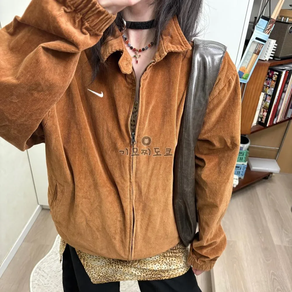 나이키 NSW 해링턴 코듀로이 골덴 집업 자켓 브라운 DX9071-270